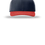 Richardson Hats Mens Laser Perf R-Flex Moisture Wicking Snapback Hat - Navy Blue/Navy Blue/Red