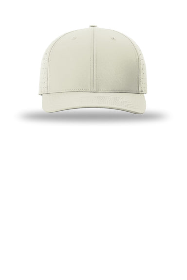 Richardson Hats 632 Mens Laser Perf R-Flex Moisture Wicking Snapback Hat Oat Milk Flat Front