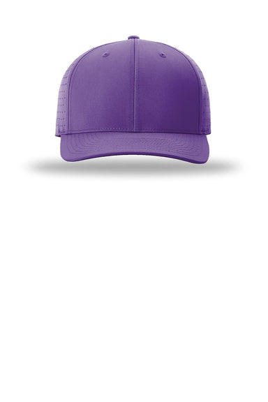 Richardson Hats 632 Mens Laser Perf R-Flex Moisture Wicking Snapback Hat Purple Flat Front