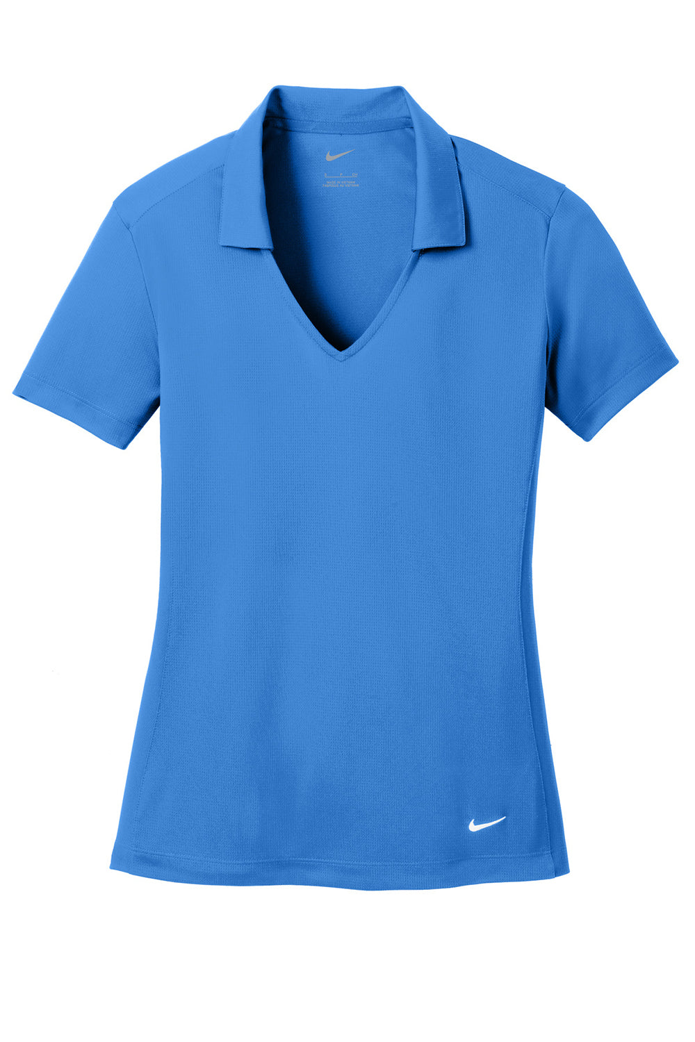 Nike 637165 Womens Dri-Fit Moisture Wicking Short Sleeve Polo Shirt Brisk Blue Flat Front