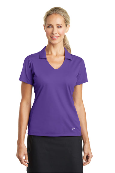 Nike 637165 Womens Dri-Fit Moisture Wicking Short Sleeve Polo Shirt Court Purple Model Front