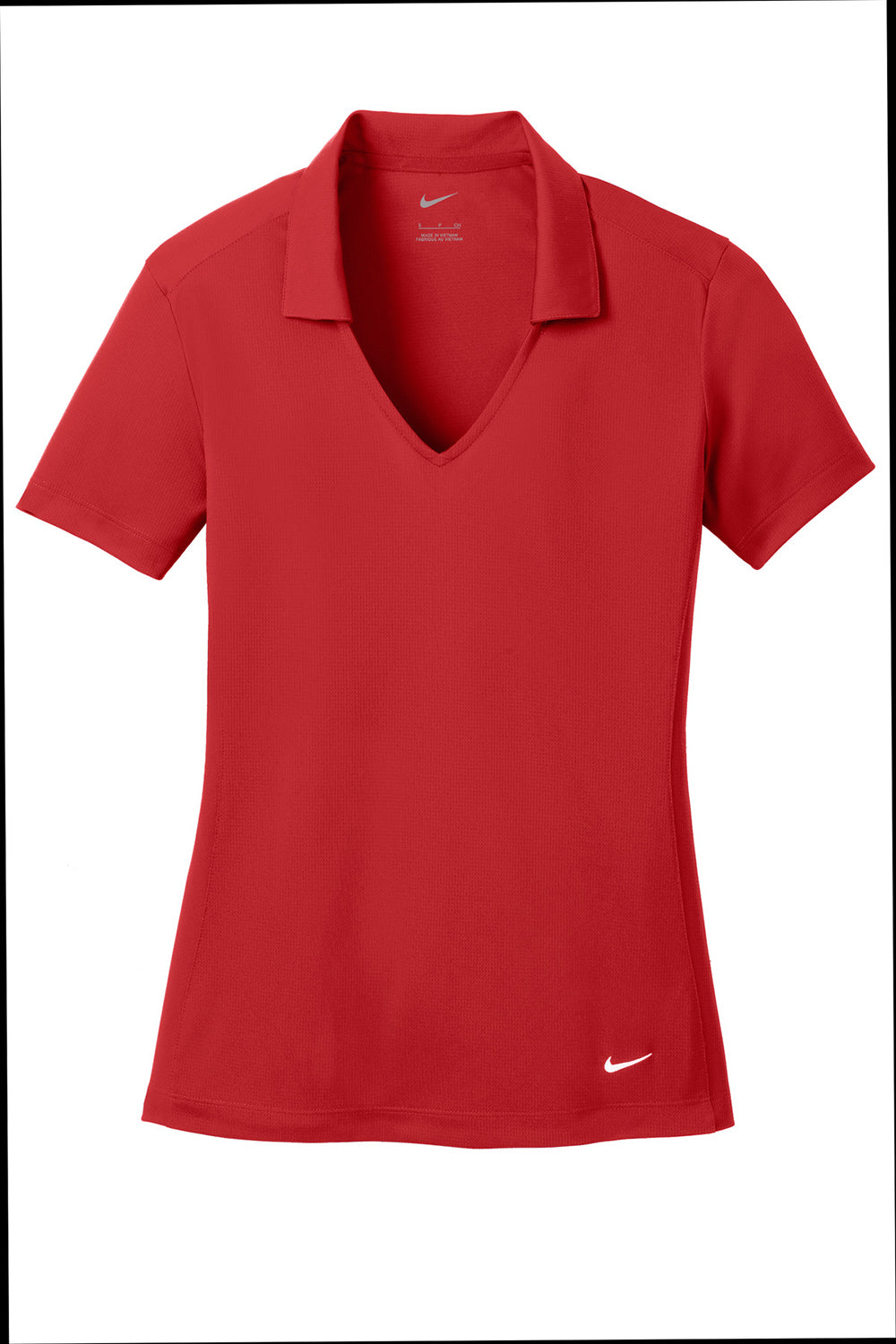 Nike 637165 Womens Dri-Fit Moisture Wicking Short Sleeve Polo Shirt University Red Flat Front