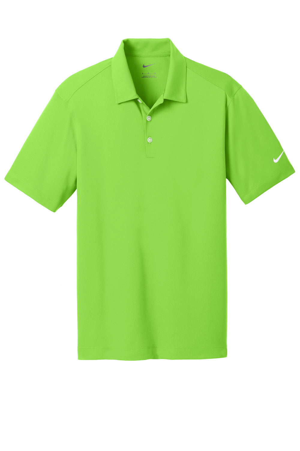 Nike 637167 Mens Dri-Fit Moisture Wicking Short Sleeve Polo Shirt Action Green Flat Front