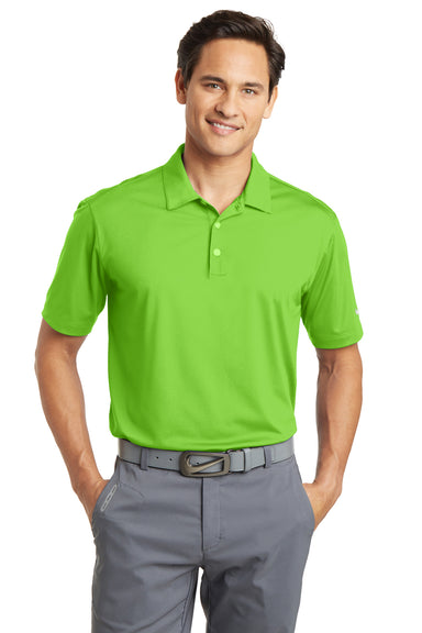 Nike 637167 Mens Dri-Fit Moisture Wicking Short Sleeve Polo Shirt Action Green Model Front