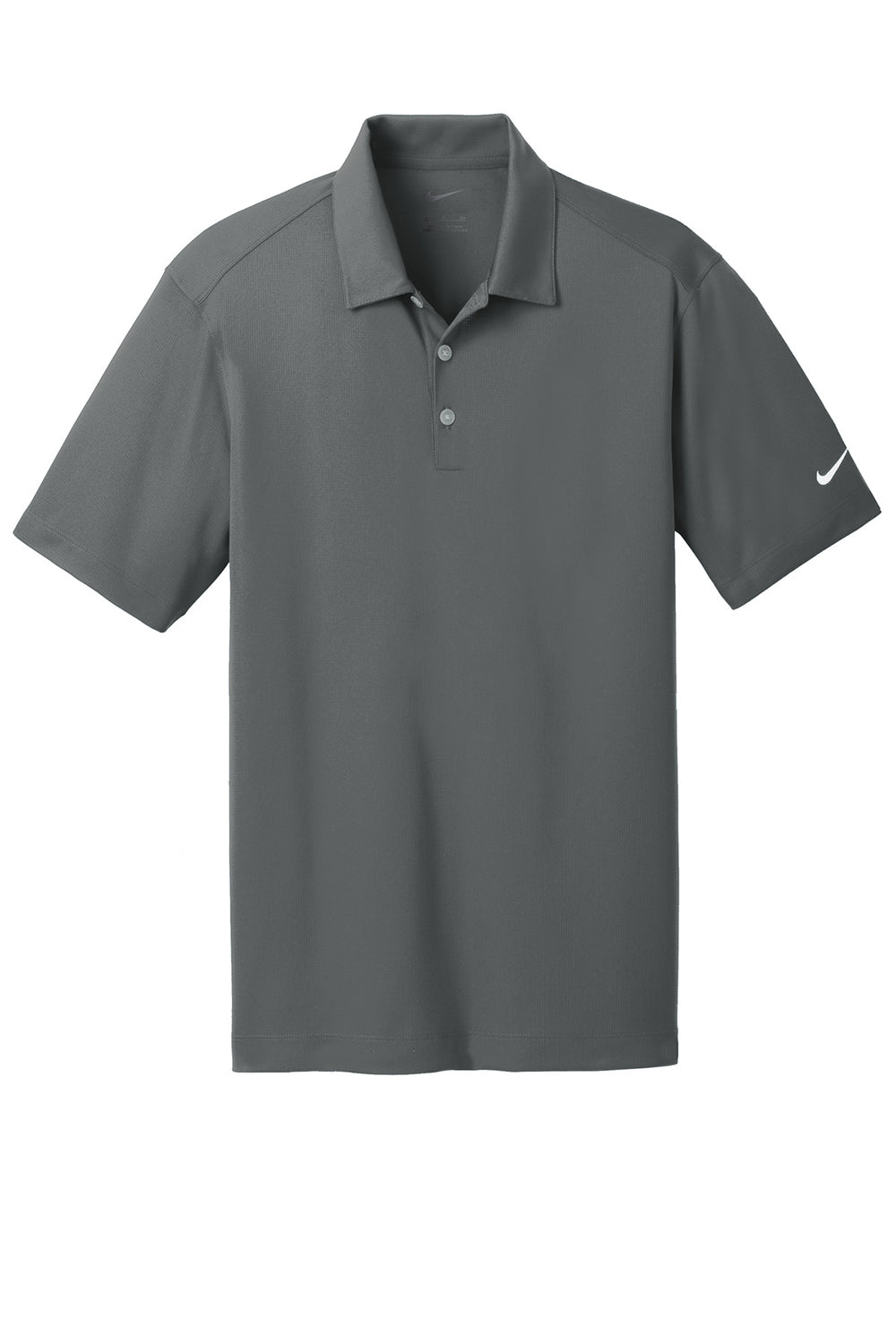 Nike 637167 Mens Dri-Fit Moisture Wicking Short Sleeve Polo Shirt Anthracite Grey Flat Front