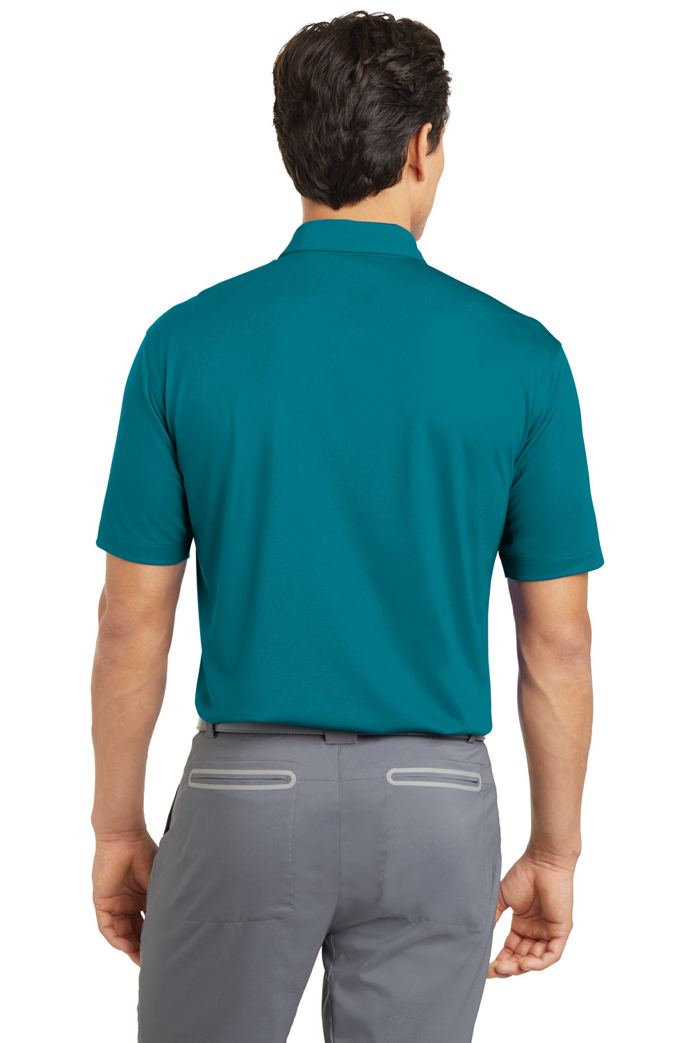 Nike 637167 Mens Dri-Fit Moisture Wicking Short Sleeve Polo Shirt Blustery Green Model Back