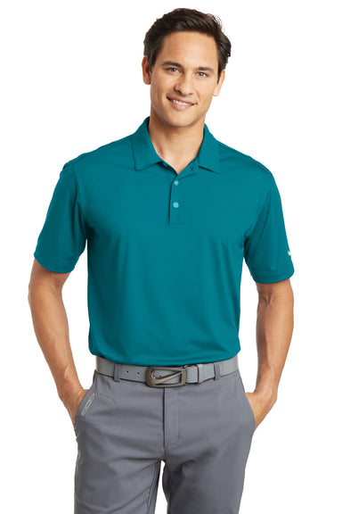 Nike 637167 Mens Dri-Fit Moisture Wicking Short Sleeve Polo Shirt Blustery Green Model Front