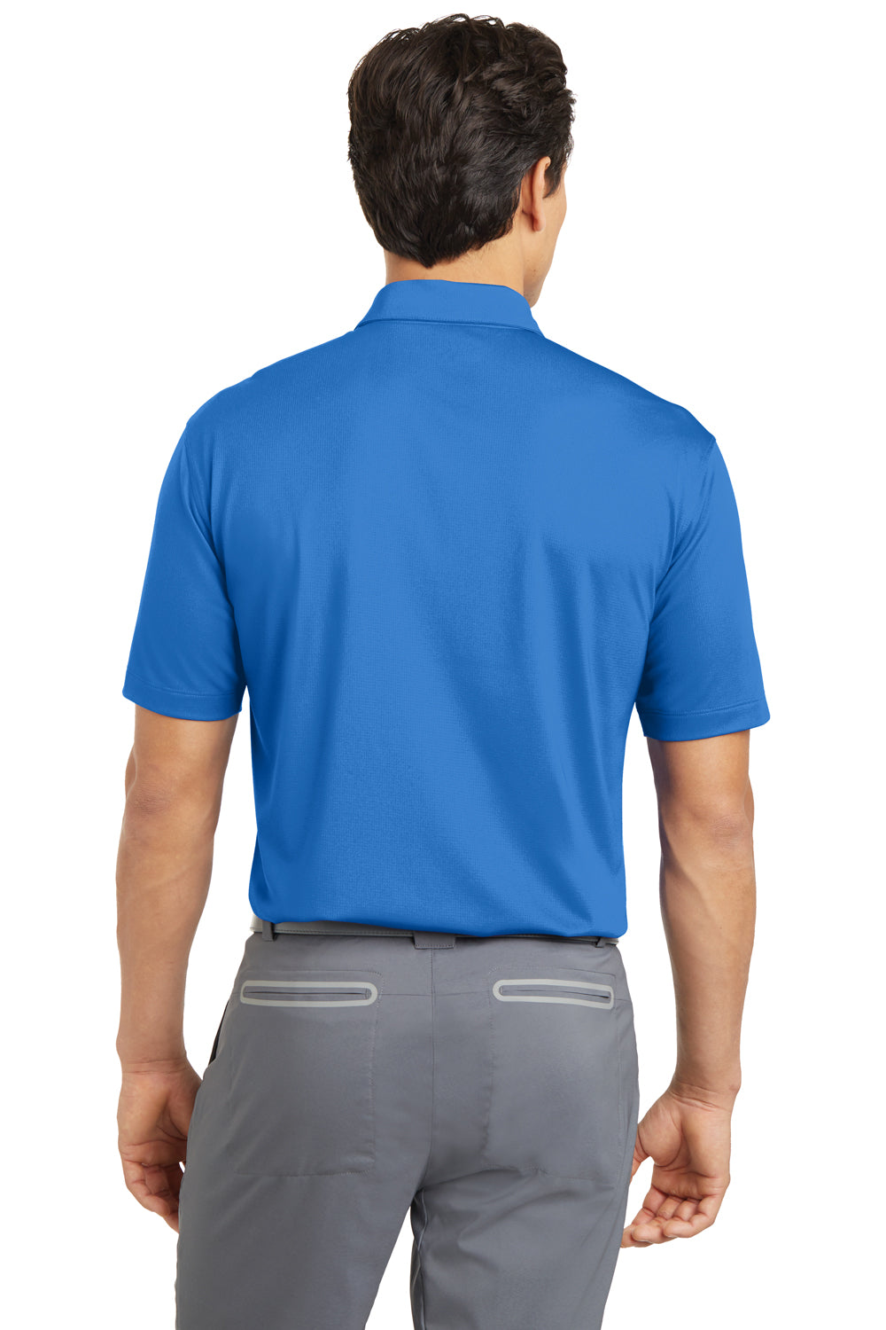 Nike 637167 Mens Dri-Fit Moisture Wicking Short Sleeve Polo Shirt Brisk Blue Model Back