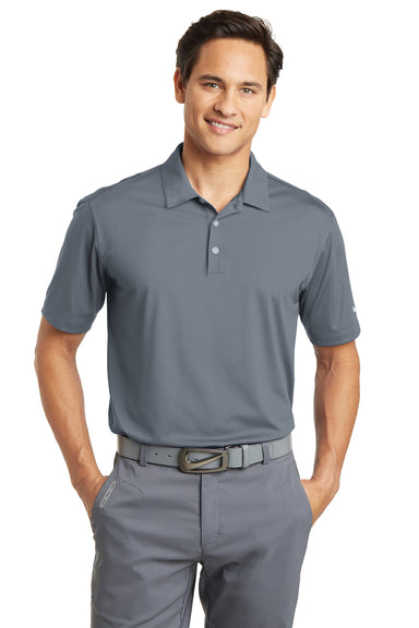 Nike 637167 Mens Dri-Fit Moisture Wicking Short Sleeve Polo Shirt Cool Grey Model Front