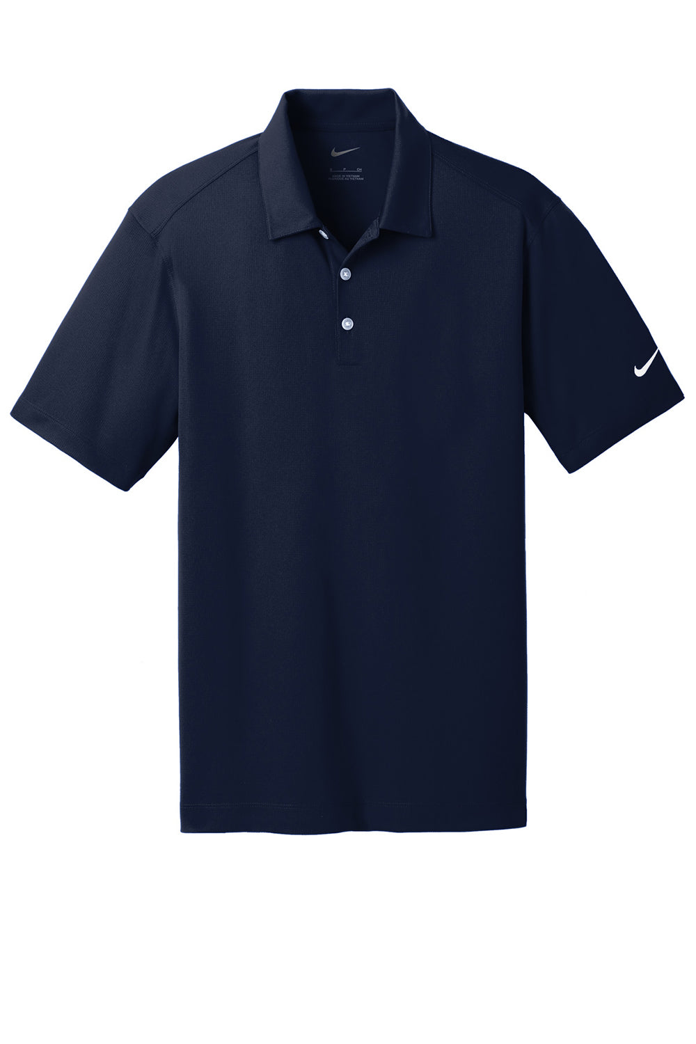 Nike 637167 Mens Dri-Fit Moisture Wicking Short Sleeve Polo Shirt Marine Blue Flat Front