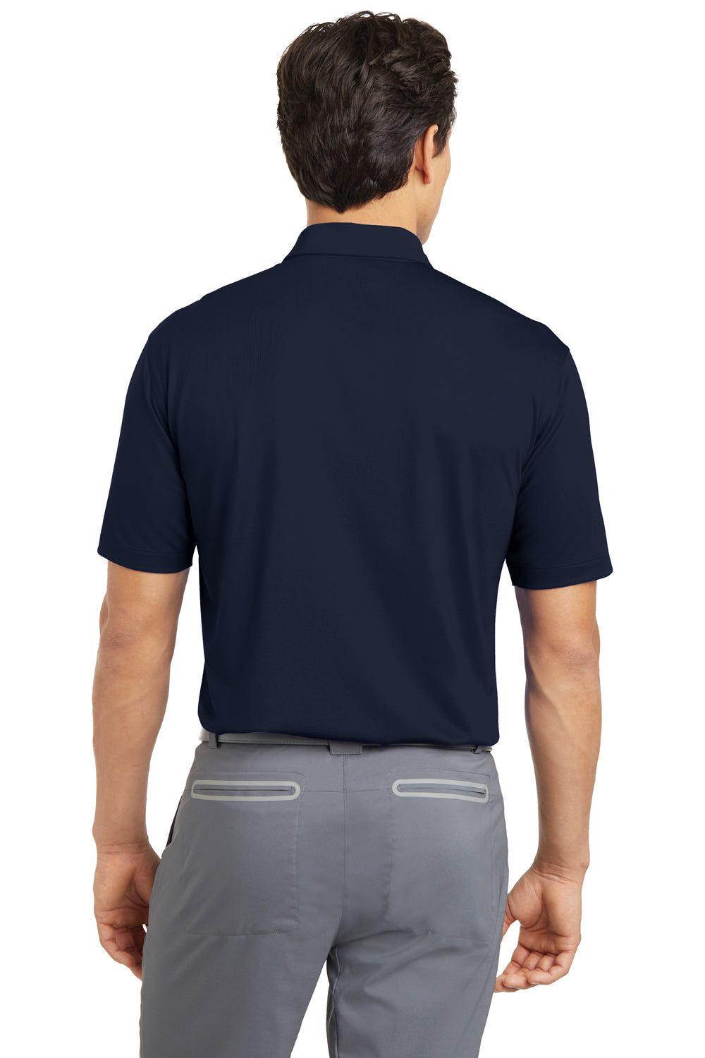 Nike 637167 Mens Dri-Fit Moisture Wicking Short Sleeve Polo Shirt Marine Blue Model Back
