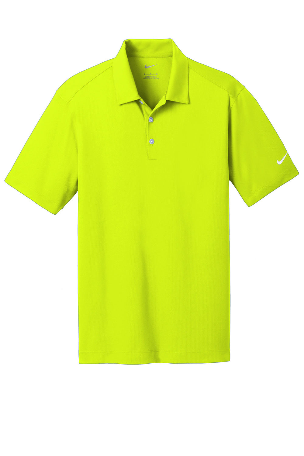 Nike 637167 Mens Dri-Fit Moisture Wicking Short Sleeve Polo Shirt Volt Green Flat Front