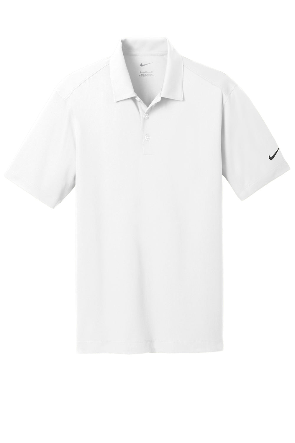 Nike 637167 Mens Dri-Fit Moisture Wicking Short Sleeve Polo Shirt White Flat Front