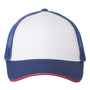 Valucap Hats Mens Sandwich Bill Adjustable Trucker Hat - White/Royal Blue/Red