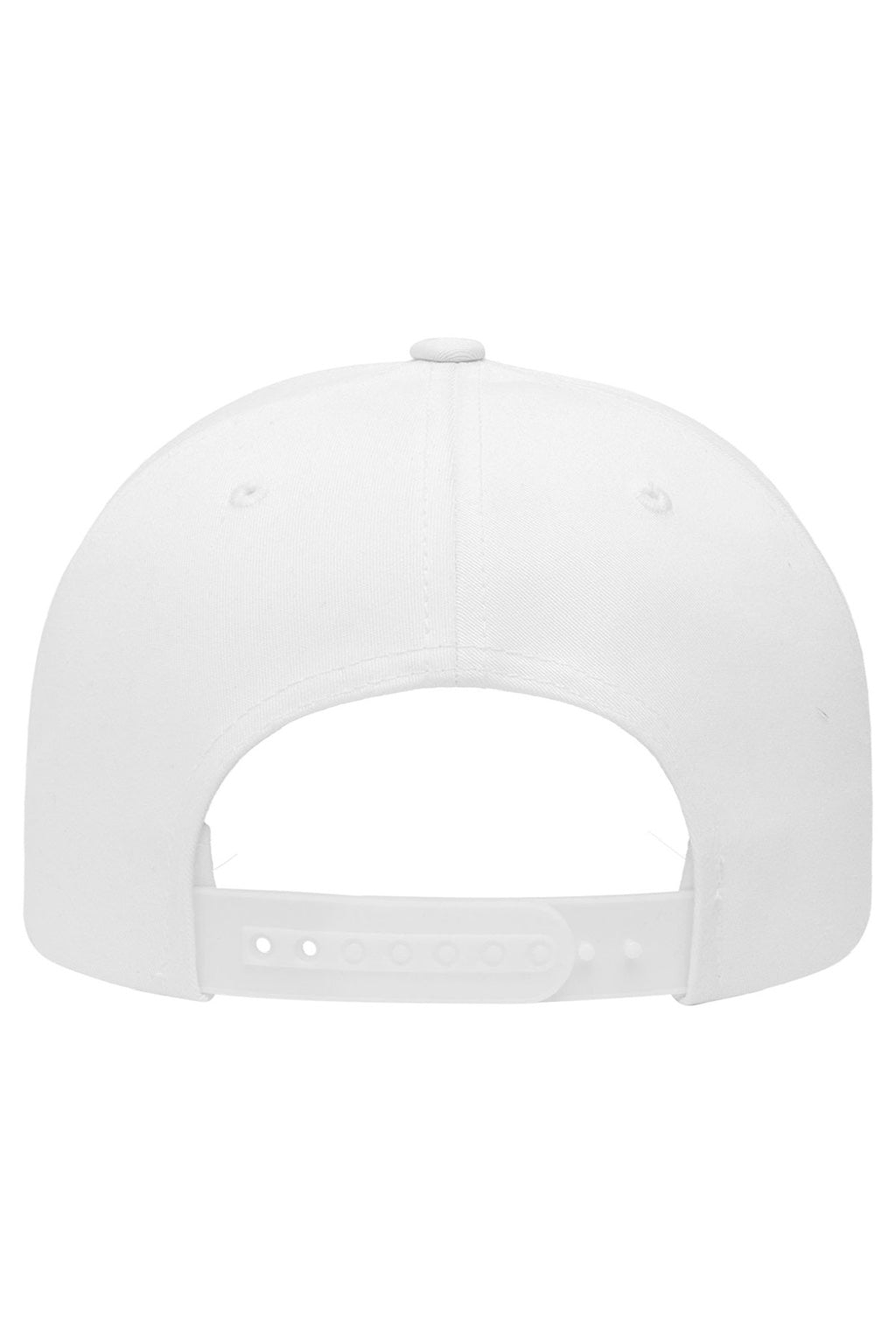 Yupoong Hats 6389 Mens CVC Twill Snapback Hat White Flat Back