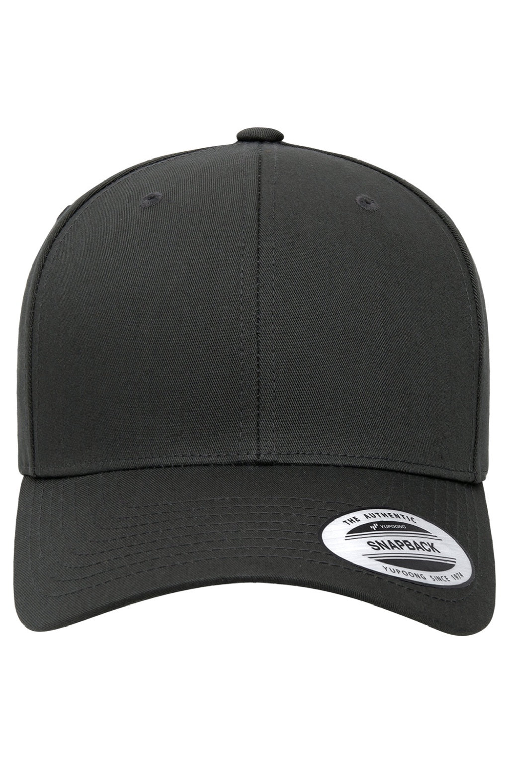 Yupoong Hats 6389 Mens CVC Twill Snapback Hat Charcoal Grey Flat Front