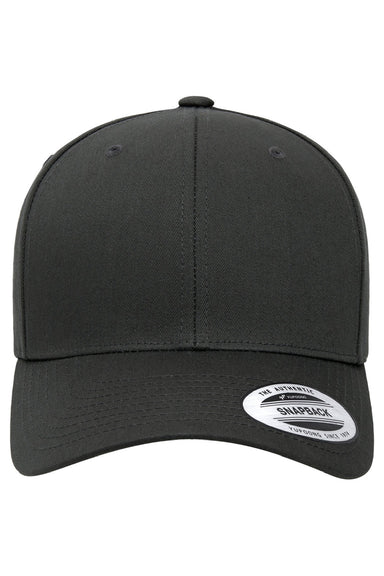 Yupoong Hats 6389 Mens CVC Twill Snapback Hat Charcoal Grey Flat Front