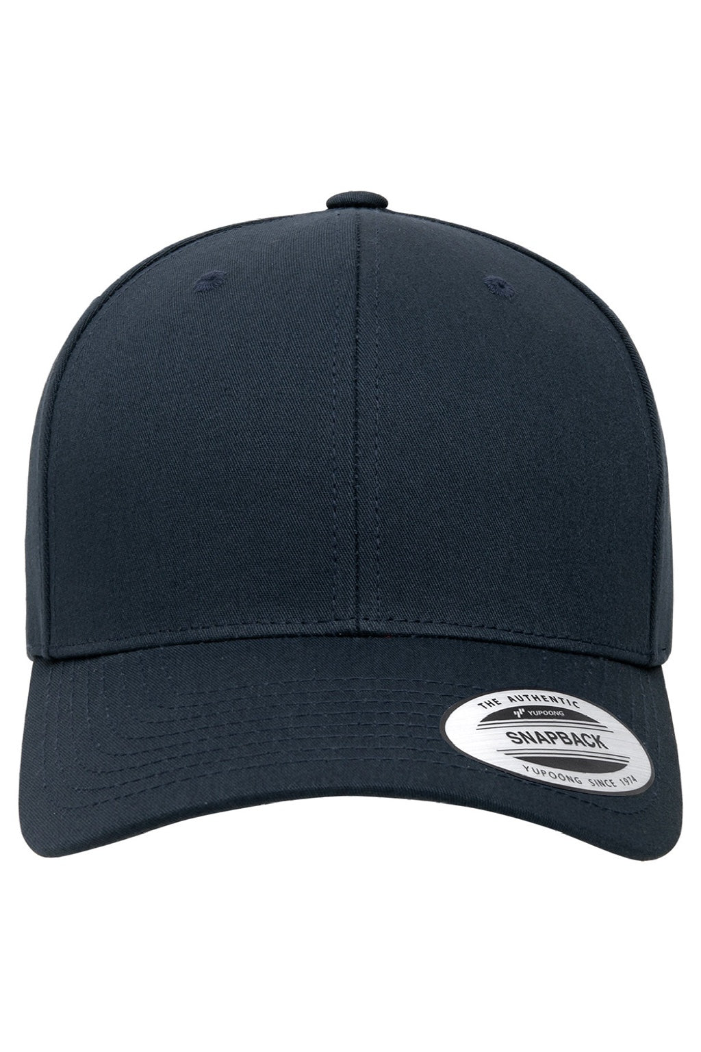 Yupoong Hats 6389 Mens CVC Twill Snapback Hat Navy Blue Flat Front