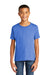 Gildan 64000B Youth Softstyle Short Sleeve Crewneck T-Shirt Heather Royal Blue Model Front
