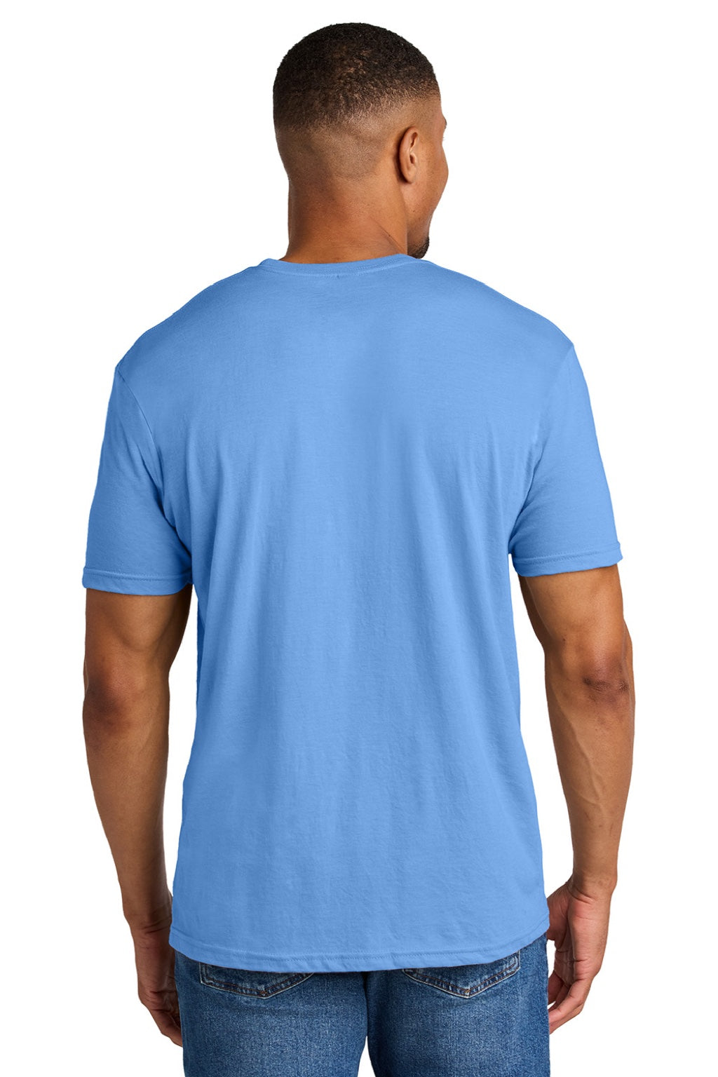 Gildan 64000CVC Mens Softstyle CVC Short Sleeve Crewneck T-Shirt Carolina Blue Mist Model Back