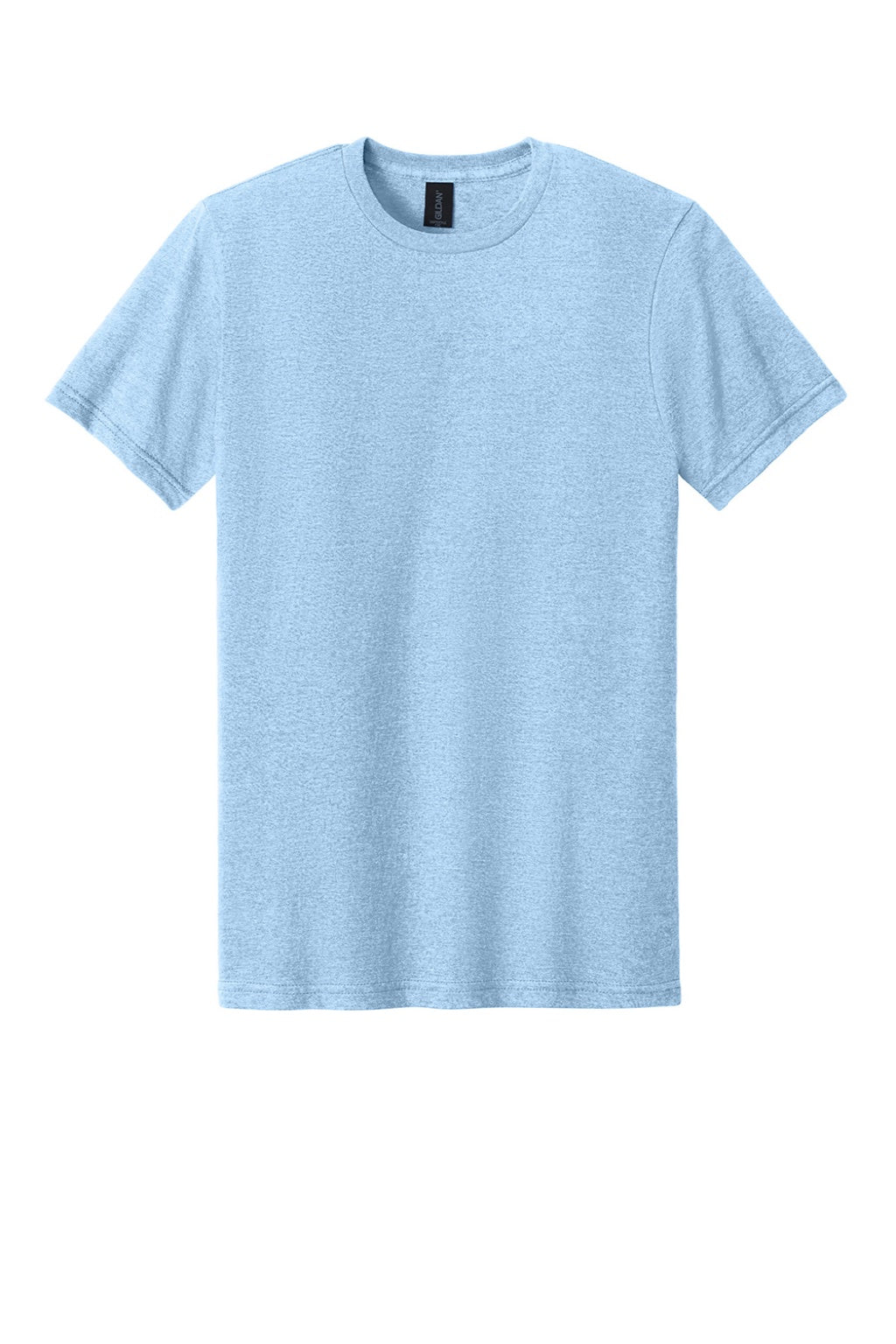 Gildan 64000CVC Mens Softstyle CVC Short Sleeve Crewneck T-Shirt Light Blue Mist Flat Front