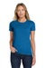 Gildan 64000L Womens Softstyle Short Sleeve Crewneck T-Shirt Antique Sapphire Blue Model Front