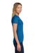 Gildan 64000L Womens Softstyle Short Sleeve Crewneck T-Shirt Antique Sapphire Blue Model Side