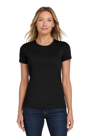 Gildan 64000L Womens Softstyle Short Sleeve Crewneck T-Shirt Black Model Front