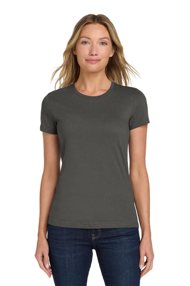 Gildan 64000L Womens Softstyle Short Sleeve Crewneck T-Shirt Charcoal Grey Model Front