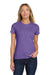 Gildan 64000L Womens Softstyle Short Sleeve Crewneck T-Shirt Heather Purple Model Front