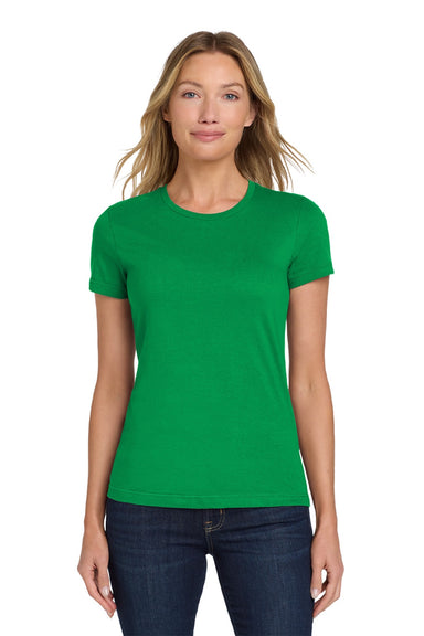 Gildan 64000L Womens Softstyle Short Sleeve Crewneck T-Shirt Irish Green Model Front
