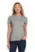 Gildan 64000L Womens Softstyle Short Sleeve Crewneck T-Shirt Sport Grey Model Front