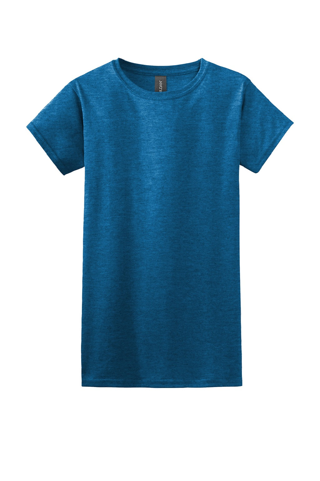 Gildan 64000L Womens Softstyle Short Sleeve Crewneck T-Shirt Antique Sapphire Blue Flat Front