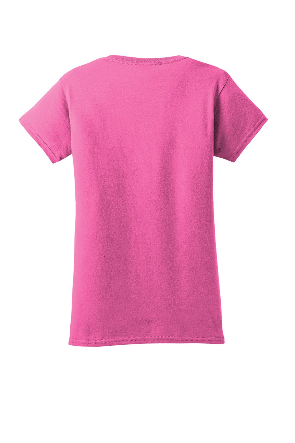Gildan 64000L Womens Softstyle Short Sleeve Crewneck T-Shirt Azalea Pink Flat Back