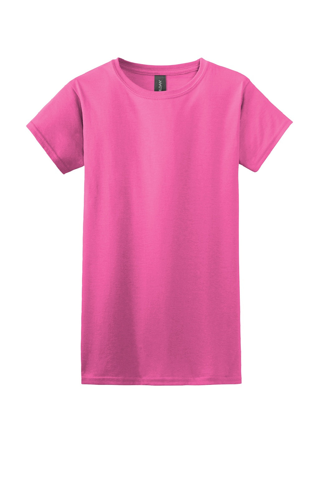 Gildan 64000L Womens Softstyle Short Sleeve Crewneck T-Shirt Azalea Pink Flat Front