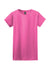 Gildan 64000L Womens Softstyle Short Sleeve Crewneck T-Shirt Azalea Pink Flat Front