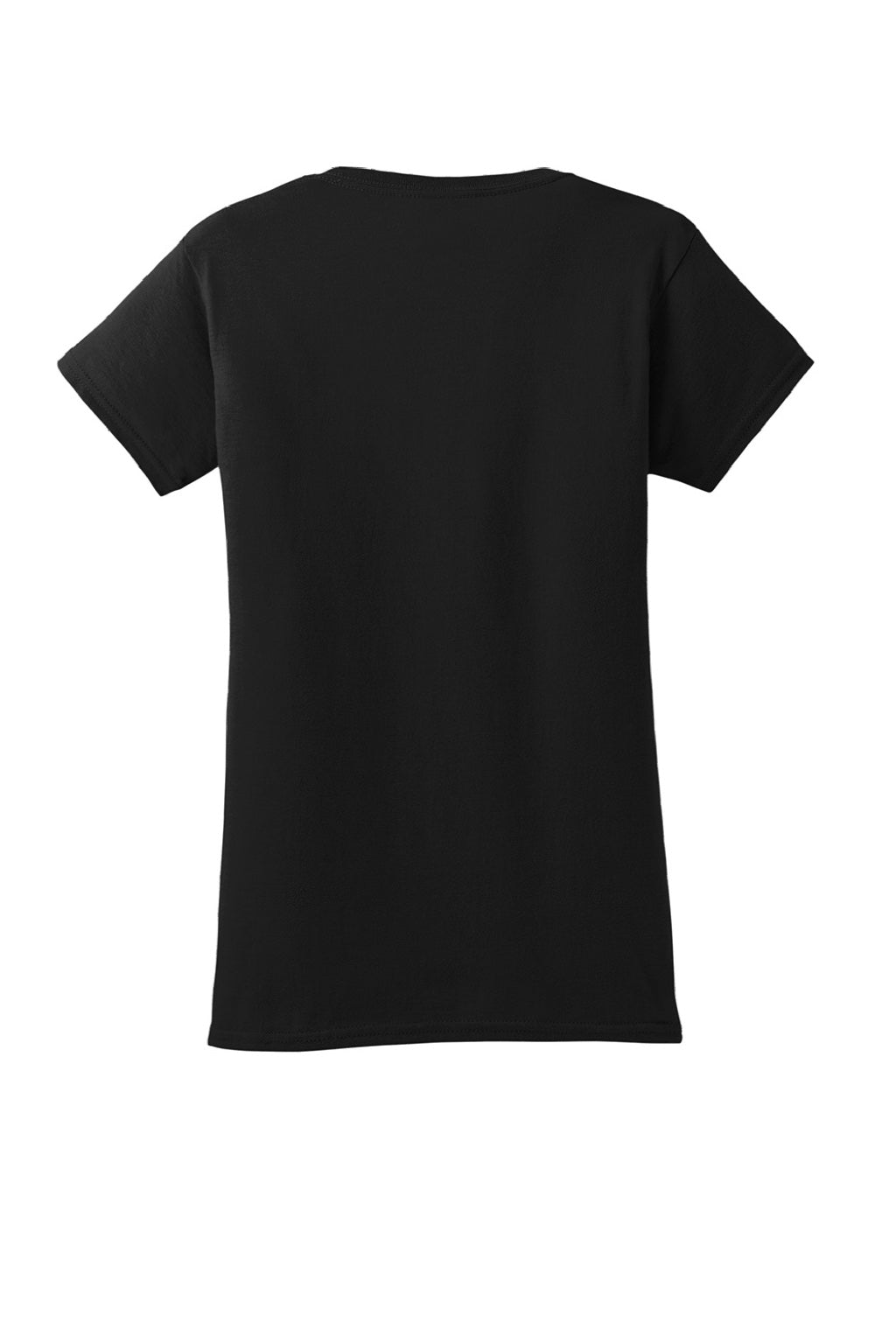 Gildan 64000L Womens Softstyle Short Sleeve Crewneck T-Shirt Black Flat Back