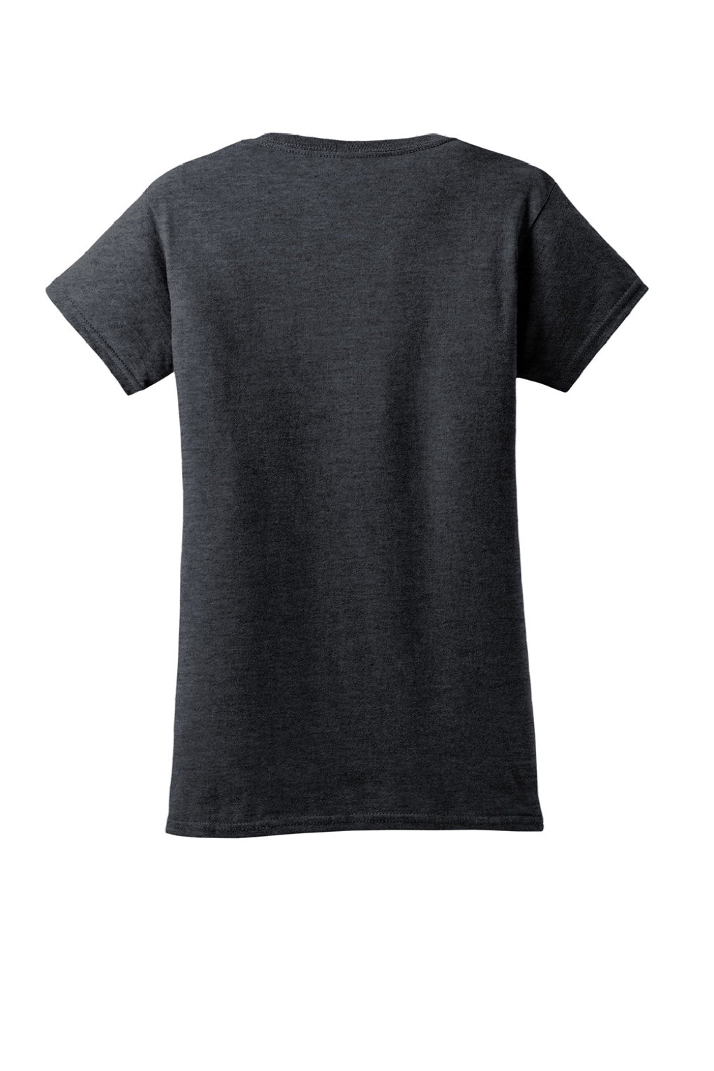 Gildan 64000L Womens Softstyle Short Sleeve Crewneck T-Shirt Heather Dark Grey Flat Back