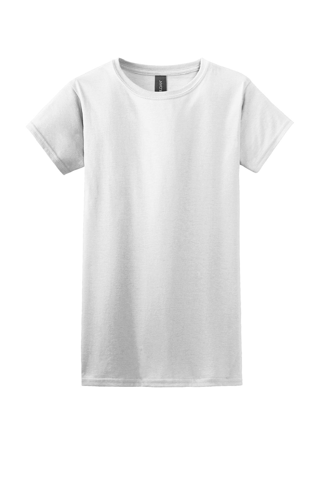 Gildan 64000L Womens Softstyle Short Sleeve Crewneck T-Shirt White Flat Front