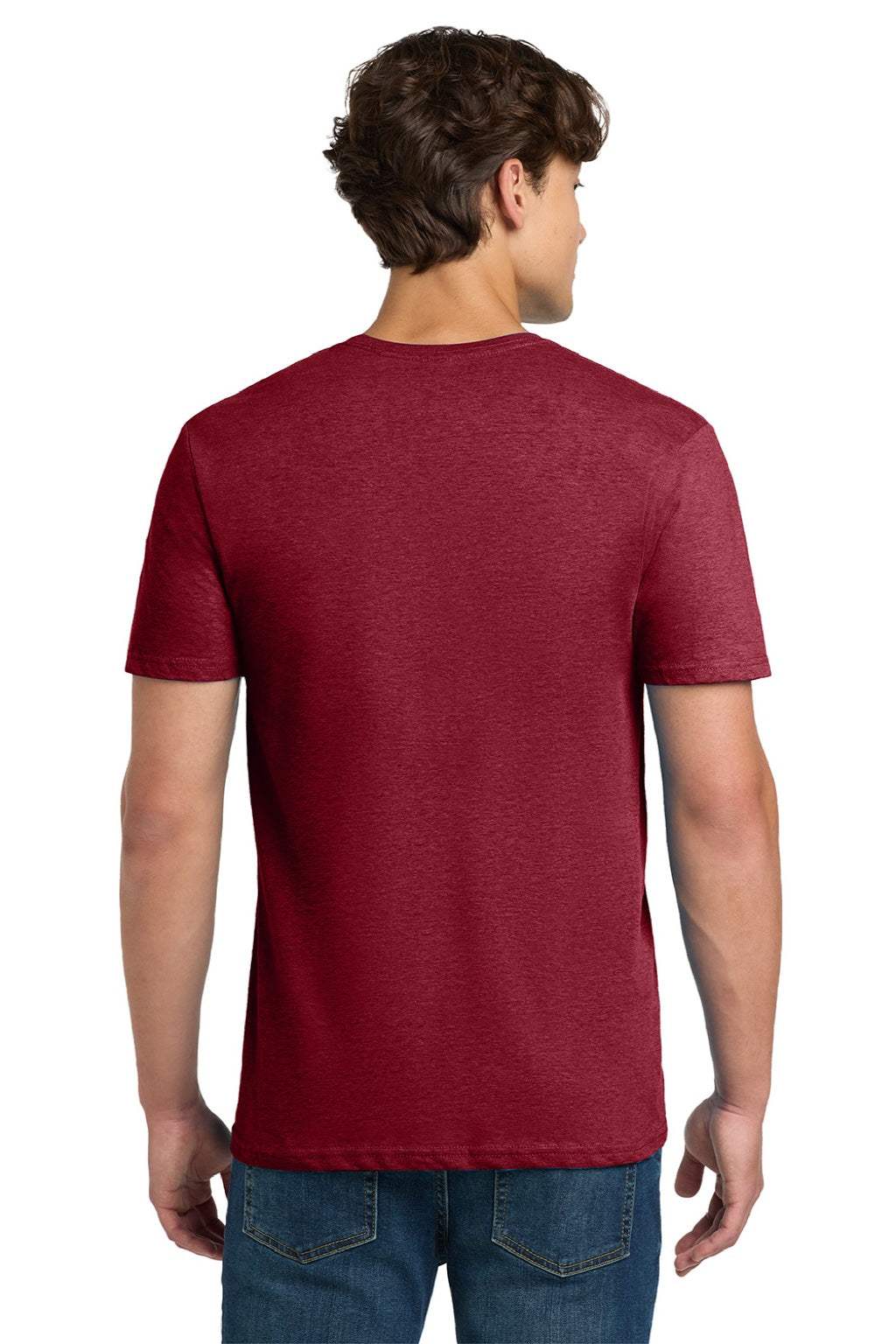 Gildan 64000 Mens Softstyle Short Sleeve Crewneck T-Shirt Antique Cherry Red Model Back