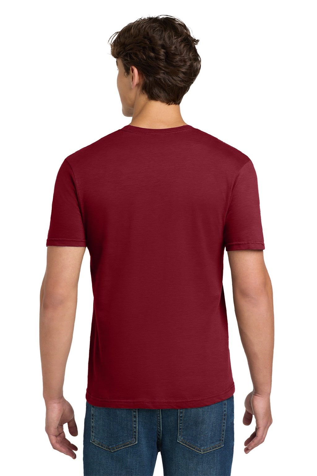 Gildan 64000 Mens Softstyle Short Sleeve Crewneck T-Shirt Cardinal Red Model Back
