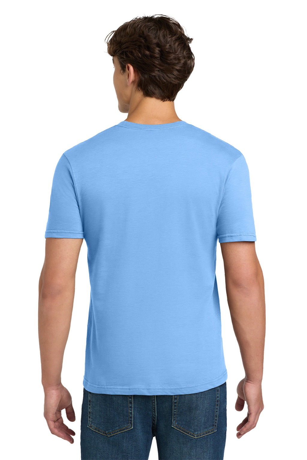 Gildan 64000 Mens Softstyle Short Sleeve Crewneck T-Shirt Carolina Blue Model Back