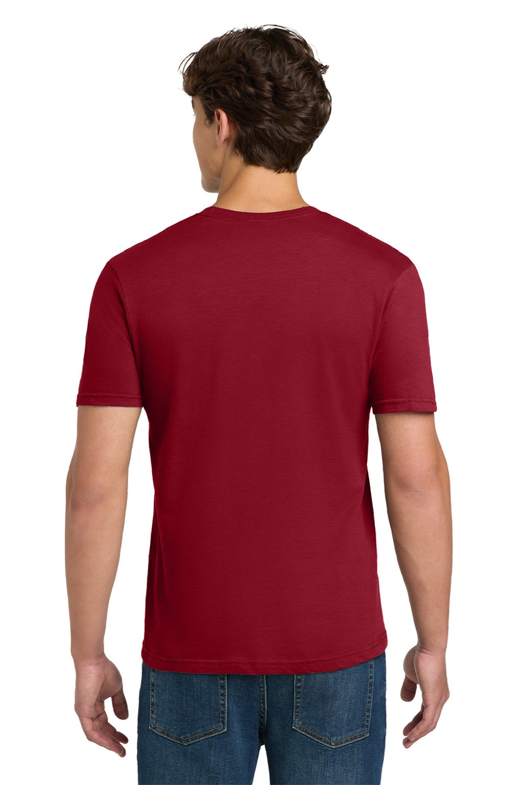 Gildan 64000 Mens Softstyle Short Sleeve Crewneck T-Shirt Cherry Red Model Back