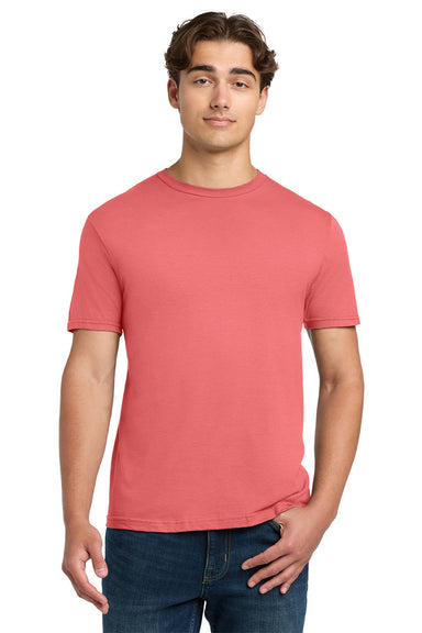 Gildan 64000 Mens Softstyle Short Sleeve Crewneck T-Shirt Coral Silk Model Front