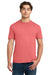 Gildan 64000 Mens Softstyle Short Sleeve Crewneck T-Shirt Coral Silk Model Front