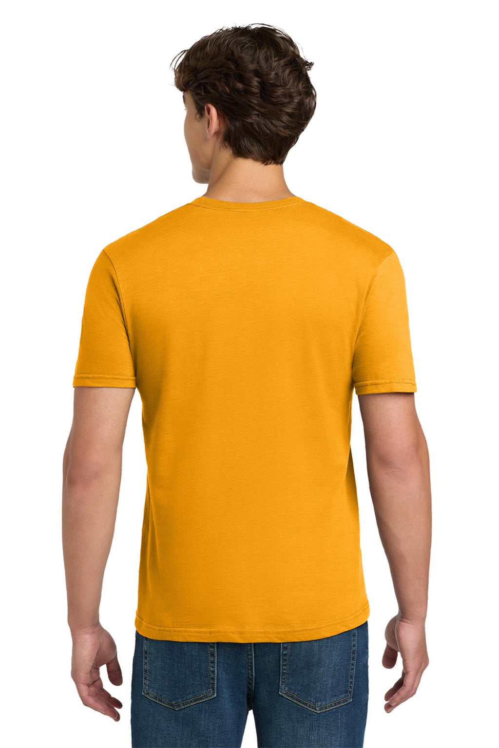 Gildan 64000 Mens Softstyle Short Sleeve Crewneck T-Shirt Gold Model Back