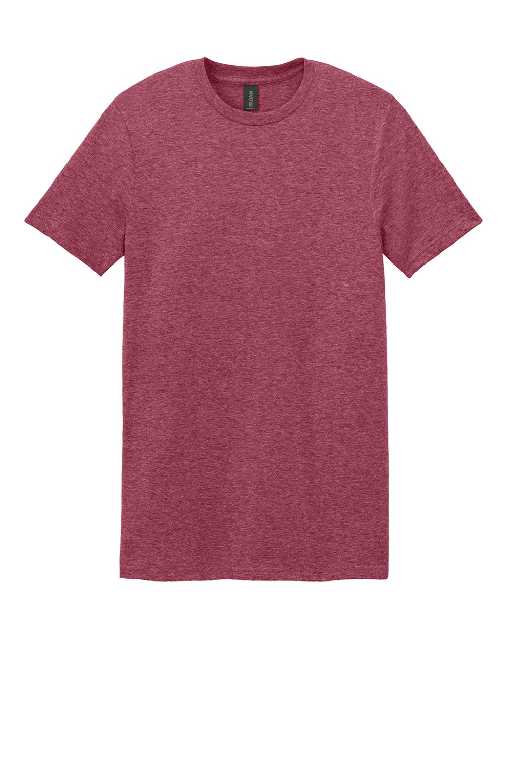 Gildan 64000 Mens Softstyle Short Sleeve Crewneck T-Shirt Heather Cardinal Red Flat Front