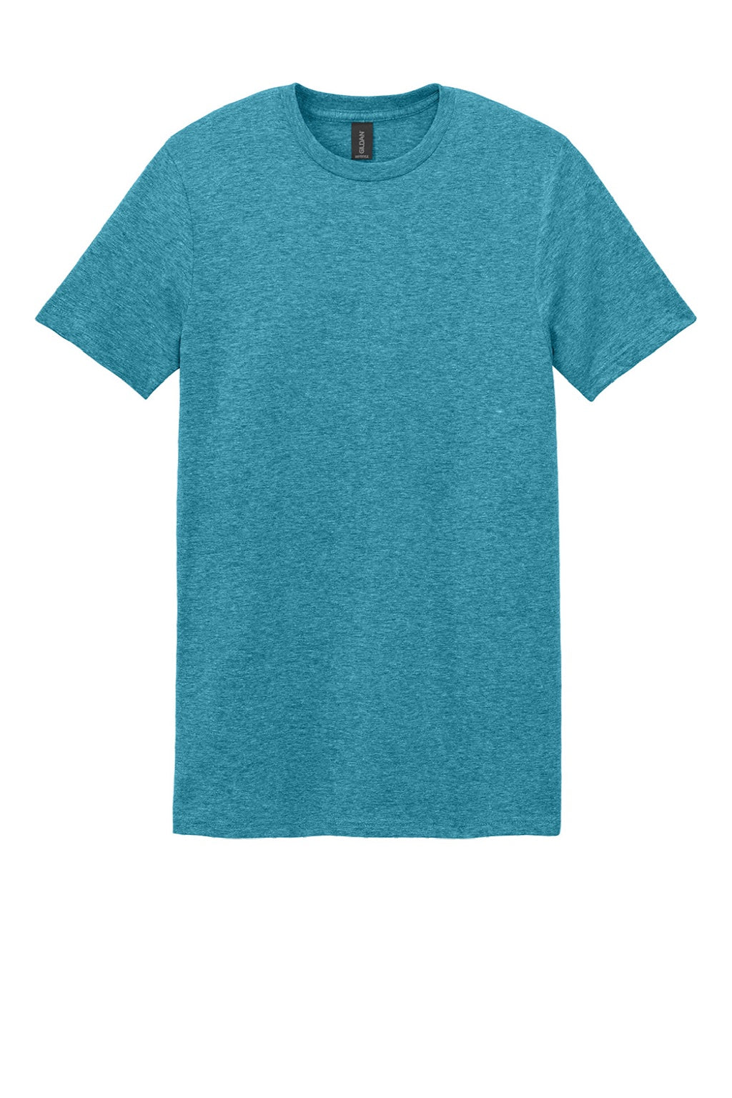 Gildan 64000 Mens Softstyle Short Sleeve Crewneck T-Shirt Heather Galapagos Blue Flat Front