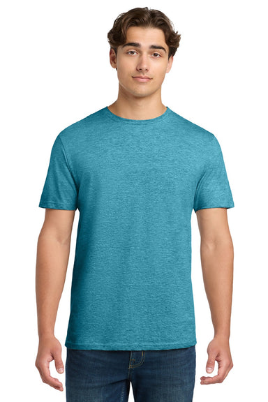 Gildan 64000 Mens Softstyle Short Sleeve Crewneck T-Shirt Heather Galapagos Blue Model Front