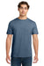 Gildan 64000 Mens Softstyle Short Sleeve Crewneck T-Shirt Heather Indigo Blue Model Front
